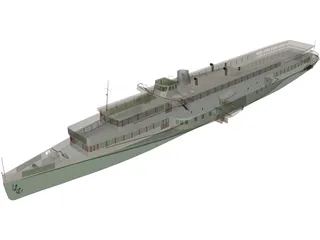 Rheundampfer Goethe Steam Ship 3D Model preview