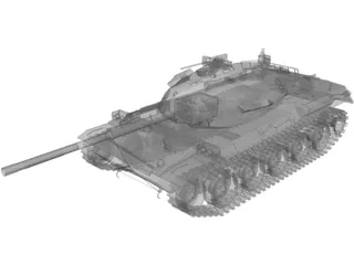 Type 74 Tank 3D Model preview