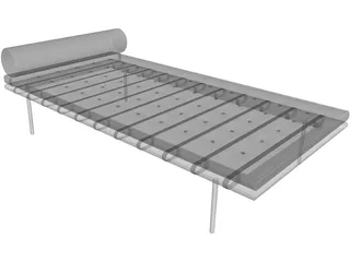 Mies Barcelona Couch 3D Model preview