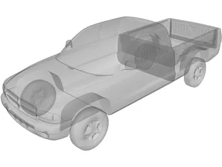 Dodge Dakota Extended Cab (1997) 3D Model preview