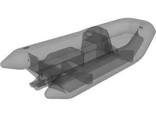 Tender Boat Inflatable [+Jet] 3D Model preview