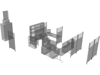 Office Furniture 3D Model preview