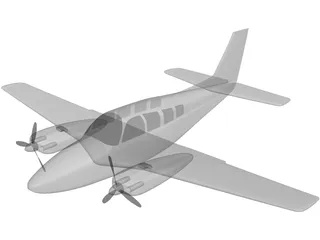 Beechcraft Baron 58 3D Model preview