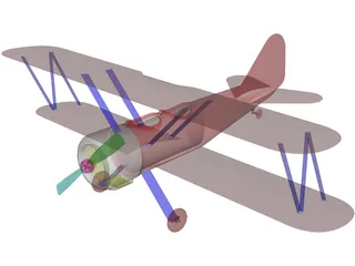 Biplane 3D Model preview