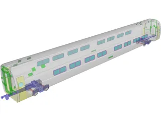 Amtrak Coach 3D Model preview