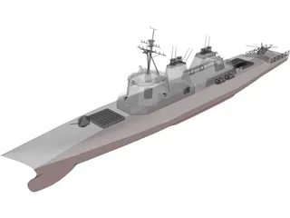 DDG-51 Arleigh Burke Class Destroyer 3D Model preview