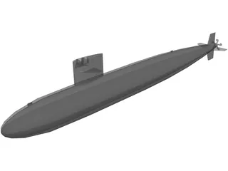 Sturgeon Submarine 3D Model preview
