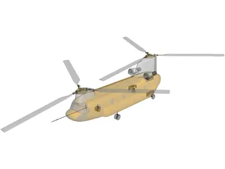Boeing CH-47D Chinook 3D Model preview