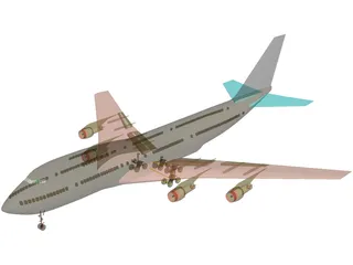 Boeing 747-200 3D Model preview
