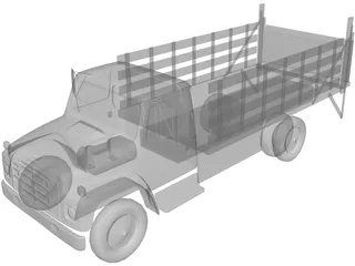 International Flatbed Truck 3D Model preview