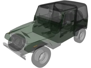 Jeep Wrangler (1989) 3D Model preview