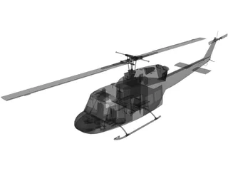 Bell UH-1N 3D Model preview