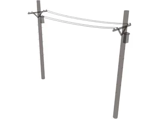 Telephone Pole 3D Model preview