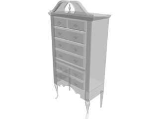 Highboy Furnished 3D Model preview