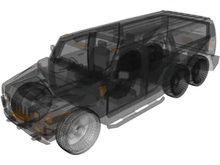 Hummer H2 Limo 3D Model preview
