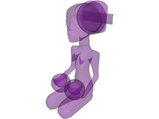 Africa Women Statue 3D Model preview