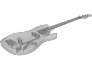 Fender Precision Bass Guitar Body 3D Model preview