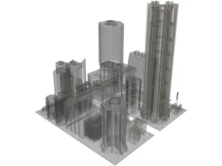 City Part Future Like 3D Model preview