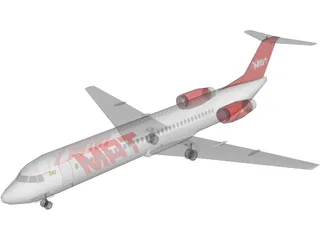 Fokker 100 TAM Brasil 3D Model preview