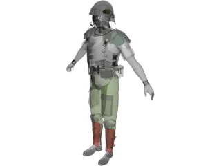 Soldier US Marine 3D Model preview
