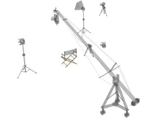 Studio Set Cameras 3D Model preview