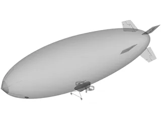 Airship Blimp 3D Model preview