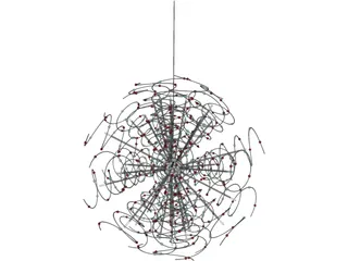 Outburst Crystal and Halogen Chandelier 3D Model preview