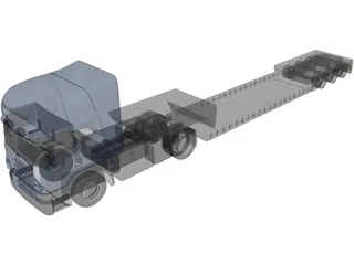 Scania with Trailer 3D Model preview
