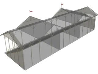 Cricket Stadium Spectator Stand 3D Model preview