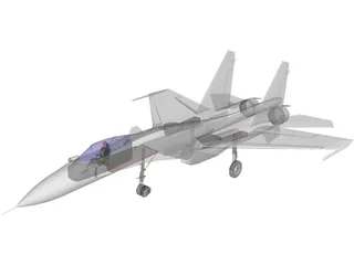 Sukhoi Su-37 Flanker-F 3D Model preview