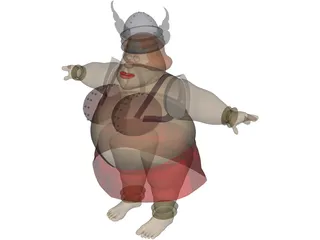 Female Opera Singer Cartoon 3D Model preview