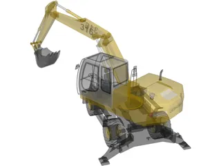 Liebherr Excavator 3D Model preview