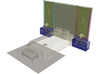 Bedroom Set 3D Model preview