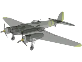 Heinkel He 111 Medium Bomber 3D Model preview