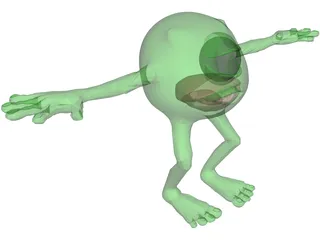 Monster inc Mike 3D Model preview