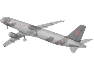 Airbus A321 Air Canada 3D Model preview