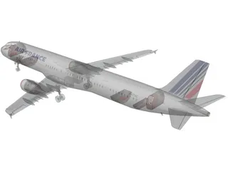Airbus A321 Air France 3D Model preview