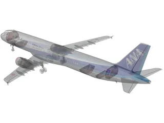 Airbus A321 All Nippon 3D Model preview