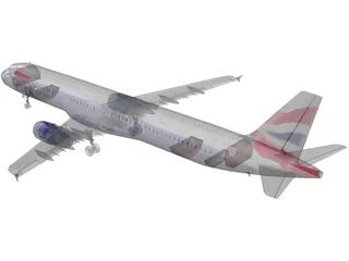 Airbus A321 British Airways 3D Model preview