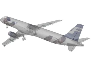 Airbus A321 FinnAir 3D Model preview
