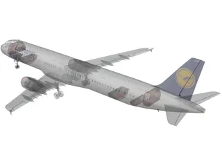 Airbus A321 Lufthansa 3D Model preview