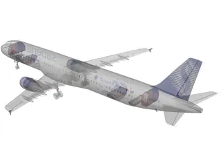 Airbus A321 Sabena 3D Model preview