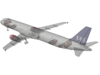 Airbus A321 SAS 3D Model preview