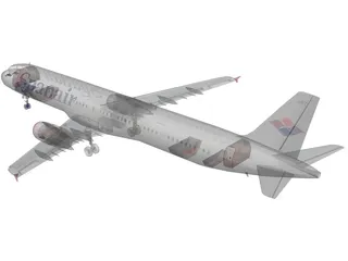 Airbus A321 SpanAir 3D Model preview