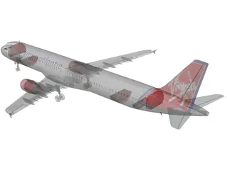 Airbus A321 Virgin Atlantic 3D Model preview