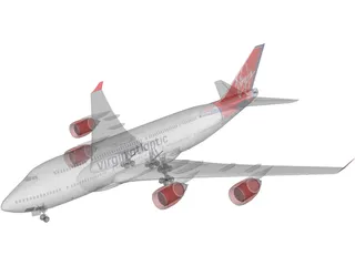 Boeing 747 Virgin Atlantic 3D Model preview