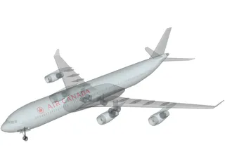 Airbus A340-300 Air Canada 3D Model preview