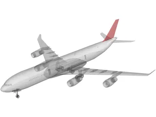 Airbus A340-600 3D Model preview