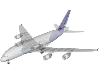 Airbus A380 3D Model preview