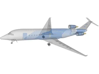 Bombardier CRJ-100 Jazz Airways 3D Model preview